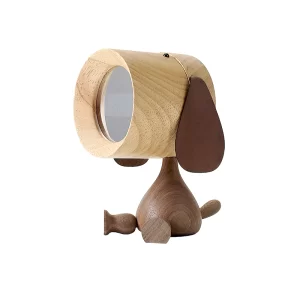 Wooden Dog Digital Alarm Clock-01