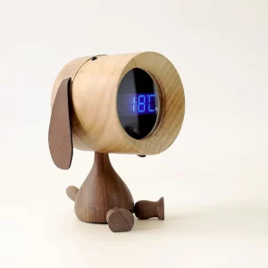 Wooden Dog Digital Alarm Clock-09