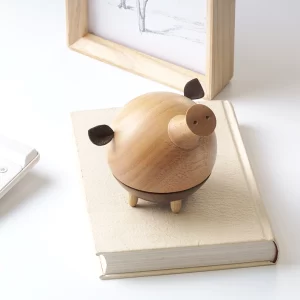 Wooden Music Box - Pig-02