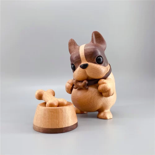 Handmade Gift Wooden French Bulldog-Brown1