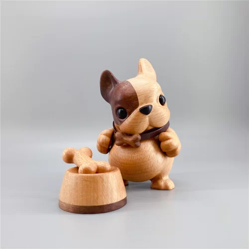 Handmade Gift Wooden French Bulldog-Brown2
