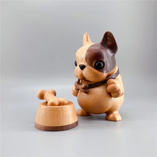 Handmade Gift Wooden French Bulldog-Brown3