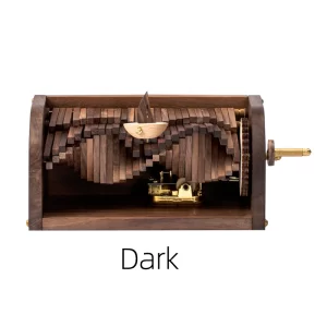DIY Wooden hand crank Music Box -Dark1