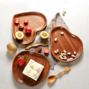 Heart Shaped Wood Plate - Apple Shaped Plate image