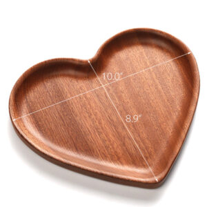 Heart Shaped Wood Plate - Apple Shaped Tray image-1