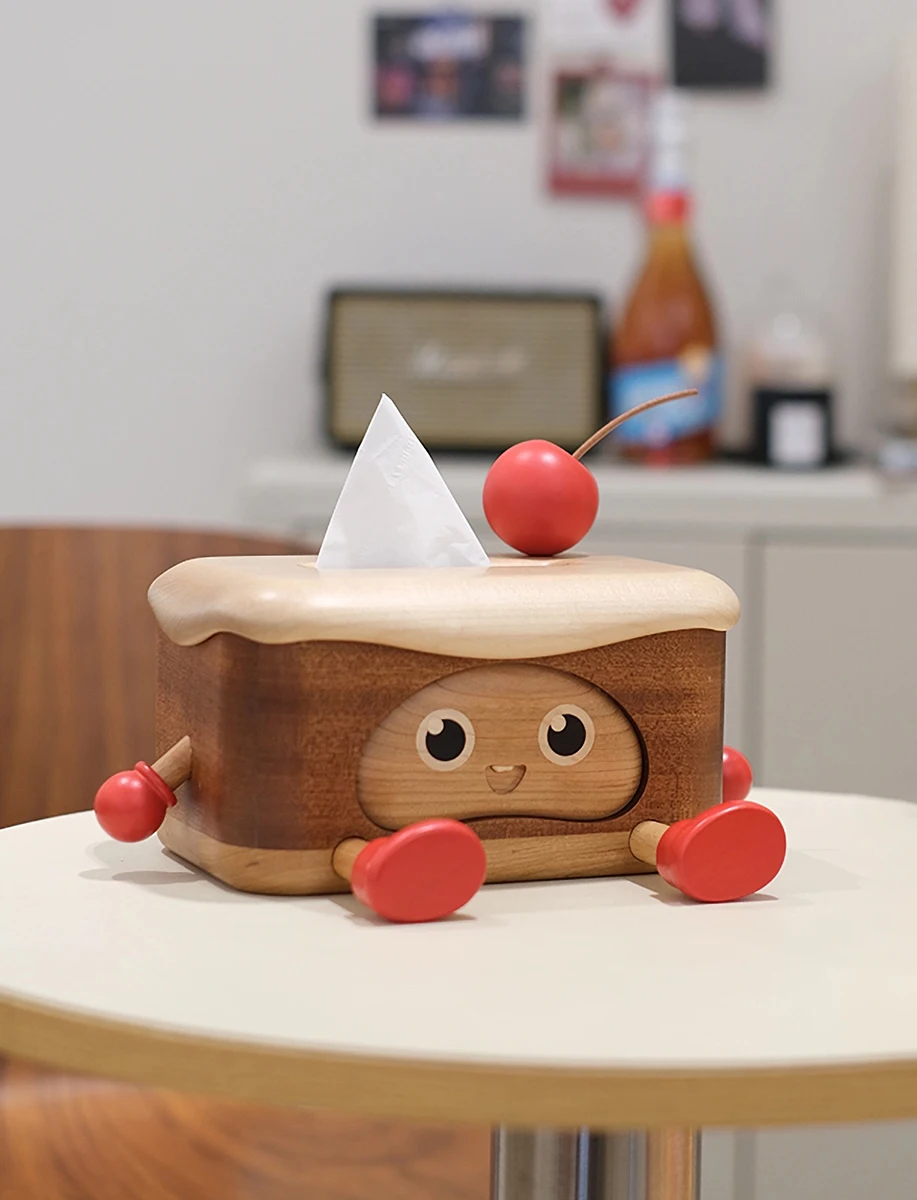 Wooden Cherry Chocolate Cream Cake Tissue Box Holder_banner01